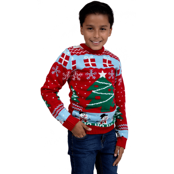 Sueter Ugly Arbol de Navidad REV  Sueter cuello redondo tejido