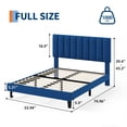 thumbnail image 2 of Yeshouse Estructura de cama matrimonial, plataforma tapizada en terciopelo con cabecero capitoné ajustable, no requiere somier, fácil montaje, azul marino, 2 of 9