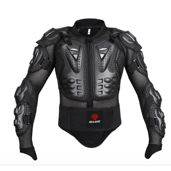 Chamarra de Protección SULAITE Negra, Armadura para Motocicleta en Talla XXL