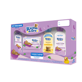 Kit para bebé Ricitos de Oro lavanda y lechuga 4 pzas