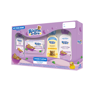 Kit para bebé Ricitos de Oro lavanda y lechuga 4 pzas