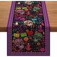 thumbnail image 1 of Decoración del Día de Muertos, Camino de mesa con calavera de azúcar del Día de Muertos, 1 of 6