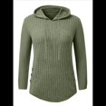 thumbnail image 1 of Sudadera con Capucha de Punto Acanalado Suave para Mujer, Suéter de Larga, Sudadera Ligera y Acogedora para Otoño. Verde XL, 1 of 6