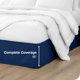 thumbnail image 4 of Faldón de Cama Cepillado Doble Bare Home Colección Premium 1800 Caída de 15 Pulgadas Tamaño Queen Azul Oscuro, 4 of 5