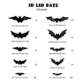 thumbnail image 2 of Three-dimensional Halloween LED Night Light Bats Holiday Party Window Display Garage Decoration PVC Flash Wall Stickers, 2 of 5
