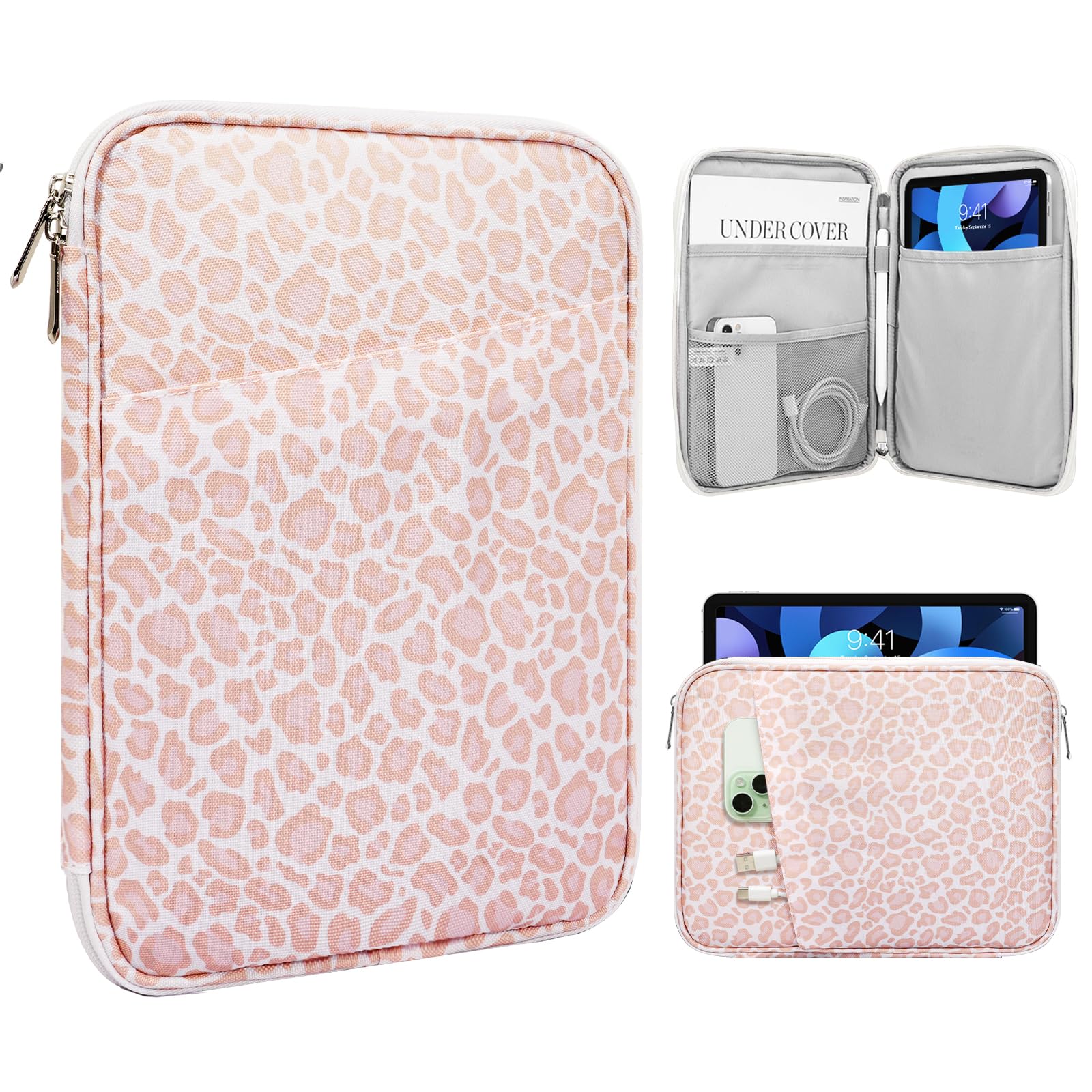 Funda para tablet TimoVo 9-11 para iPad 11 pulgadas A16 2025 Pink Leopard