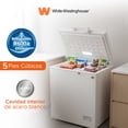 thumbnail image 3 of White Westinghouse  Congelador 5 pies 145 L  WWCCF05145LHWSD Ruedas  Condensador interno  Control dual de temperatura  Canastilla interior  Cerradura con llave  Manija Exterior, 3 of 8