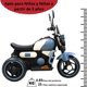 thumbnail image 5 of Moto Montable Eléctrica Retro Para Niños 3 Ruedas 6V Bluetooth Luces Música Desde 3 Años Hasta 25 Kg, 5 of 7