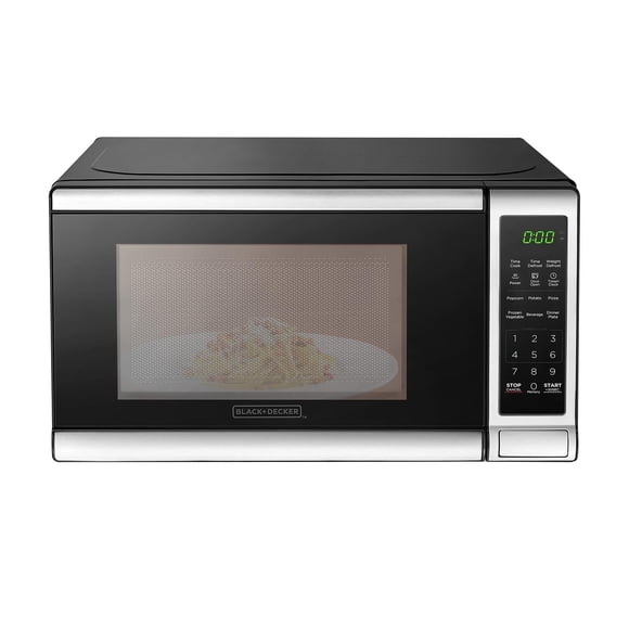 Horno de microondas digital BLACK+DECKER EM720CB7 con puerta giratoria 700 W acero inoxidable 0.7 pies cúbicos