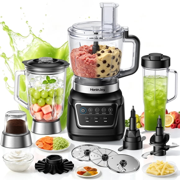 Licuadora HoninJoy 14 en 1 Procesador Professional 2 Litros 1300W Molinillo con Discos Uso en Cocina