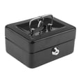 thumbnail image 1 of Caja de seguridad de metal para guardar dinero, depósito de dinero en efectivo, caja de ahorros con llave, regalo Negro, 1 of 8
