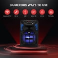 thumbnail image 2 of Bocina Portátil de 8 Pulgadas con Subwoofer, Bluetooth Pyle, 400 Watts, Batería Recargable, Karaoke, Luces LED, Micrófono, MP3, USB, Micro SD y Radio FM, 2 of 7