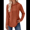 thumbnail image 2 of Sudadera con Capucha de Punto Acanalado Suave para Mujer, Suéter de Larga, Sudadera Ligera y Acogedora para Otoño. Café L, 2 of 6
