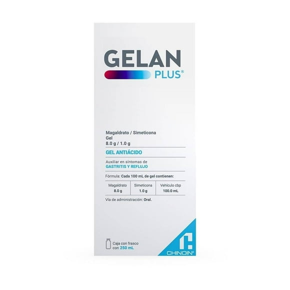 Gel Gelan Plus Magaldrato 8.0 g, Simeticona 1.0 g 250 ml