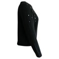 thumbnail image 3 of Suéter George para Mujer, con Perlas, Cuello Redondo Negro Talla M, 3 of 4