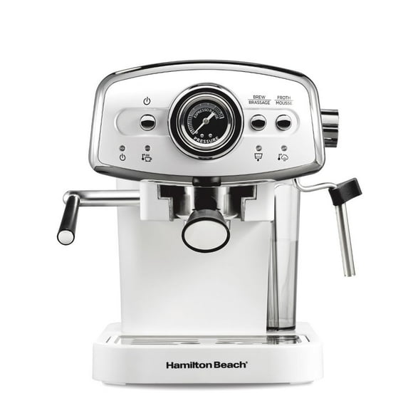 Cafetera para Espresso Hamilton Beach Slide & Lock Bomba Italiana de 15 Bares Color Blanco