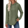 thumbnail image 3 of Sudadera con Capucha de Punto Acanalado Suave para Mujer, Suéter de Larga, Sudadera Ligera y Acogedora para Otoño. Verde XL, 3 of 6