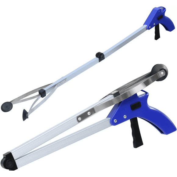 Pinza Agarra Objetos Extensión Plegable De Largo Alcance Azul
