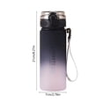 thumbnail image 3 of Botella de agua deportiva de gran gradiente 600ml/800ml | Plástico de PC a prueba de fugas | Tapa abatible de un botón, correa de transporte | Vaso portátil recto para hombres y mujeres | Blanco, 3 of 6