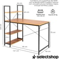 thumbnail image 2 of Escritorio con Repisa para Computadora o Laptop Diseño Minimalista Mesa Moderna con Estructura Resistente Mueble para Casa o Oficina Resistente Soporta hasta 120 Kg (Cafe), 2 of 9