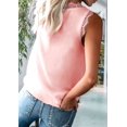 thumbnail image 4 of Top de Verano Holgado Sin Mangas con Escote en V y Encaje de Pestañas, Color Rosa, Talla L, 4 of 10