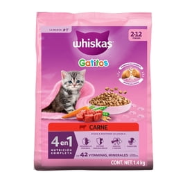 Alimento Seco para Gatitos Whiskas® 4 en 1, 100% Nutrición Completa y Balanceada – Sabor Carne 1.4kg