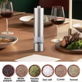 thumbnail image 4 of Multifunctional Pepper Grinder Stainless Steel Electrical Powered Pepper Grinder Kitchen Black Pepper Sea Food Grinding Bottle, 4 of 6