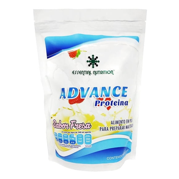 Suplemento alimenticio Essential Nutrition Proteína Advance sabor fresa 450 gr