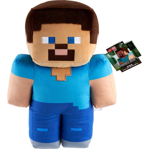 Figura de peluche Mattel Minecraft Steve de 40 cm con juego auténtico