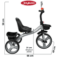 thumbnail image 4 of Triciclo para Niños con Timbre y Espejo Ruedas de Eva Canastas Trasera y Delantera Apto a partir de 2 Años Soporta hasta 20 kg - Gris, 4 of 6
