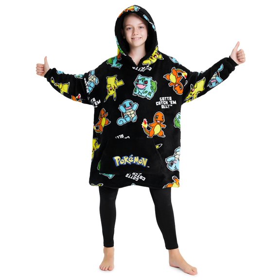 Sudadera portátil con capucha Pokémon Pikachu para niños y adolescentes