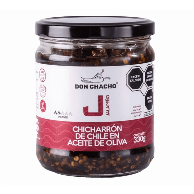 Chicharrón de Chile Jalapeño en Aceite de Oliva Don Chacho de 330 gr