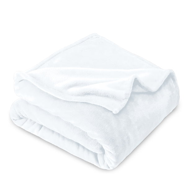 Bare Home Manta de Felpa Polar de 300 G/M², Microfibra Mullida, Suave y Afelpada, Tamaño King, Color Blanco
