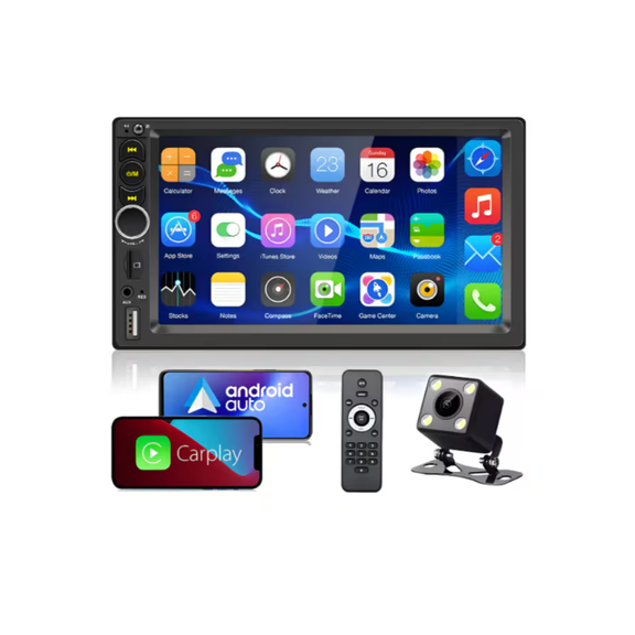Auto Estéreo 7 Pulgadas Táctil Ips Pantalla Con Carplay Android Auto