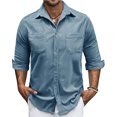 thumbnail image 1 of pstuiky camisa de manga larga para hombre, Cárdigan con capucha y manga larga para hombre, informal, de color liso, con bolsillos dobles y cremallera salir tops xxl, 1 of 7