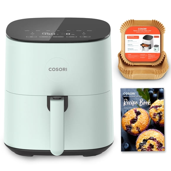 COSORI Air Fryer Pro LE - Freidora de aire de 5 cuartos de galón, con 20 forros de papel, 10 funciones que se secan, hornean, asan y precalientan, recordatorio de agitación, hasta 450 °F, 85% menos