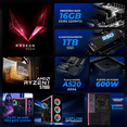 thumbnail image 3 of Computadora Escritorio Completa Xtreme PC Gaming AMD Radeon Vega Renoir Ryzen 7 5700G 16GB SSD 1TB Monitor Curvo 23.8 100Hz WIFI Pink juegos casuales, trabajo y estudio, 3 of 6