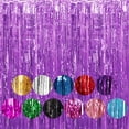 thumbnail image 2 of Billuyoard Cortina de oropel no tóxica e inodoro, telón de fondo personalizado para fiesta, decoraciones para fiesta de cumpleaños, cortina de Kits de decoración para fiestas Púrpura 6.5 pies, 2 of 6