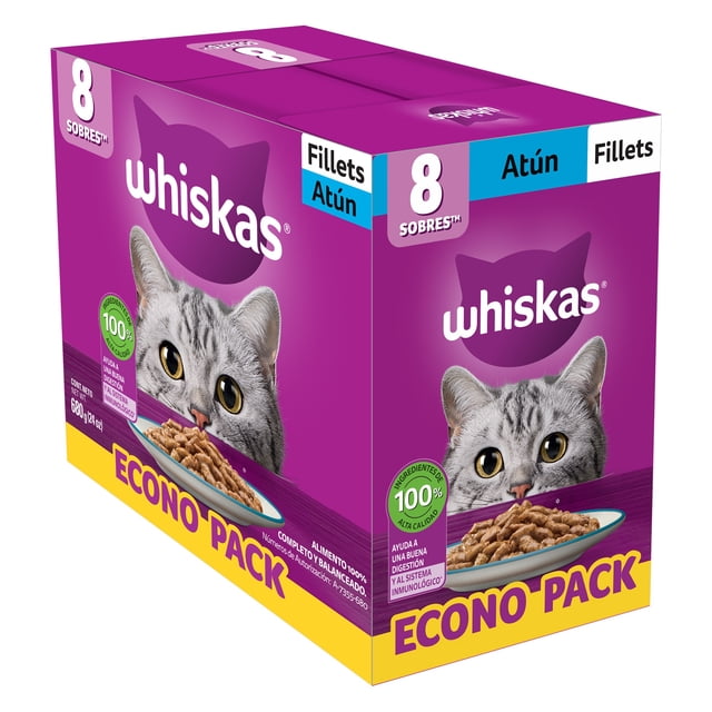 Alimento humedo para gato Whiskas Adulto sabor atun 8 pack