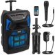 thumbnail image 1 of Bocina Portátil de 8 Pulgadas con Subwoofer, Bluetooth Pyle, 400 Watts, Batería Recargable, Karaoke, Luces LED, Micrófono, MP3, USB, Micro SD y Radio FM, 1 of 7