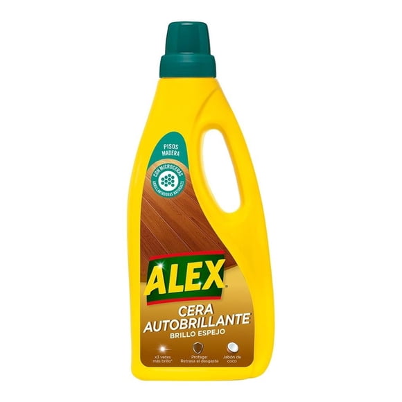 Cera para piso de madera Alex autobrillante de 750 ml