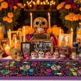 thumbnail image 3 of Decoración del Día de Muertos, Camino de mesa con calavera de azúcar del Día de Muertos, 3 of 6