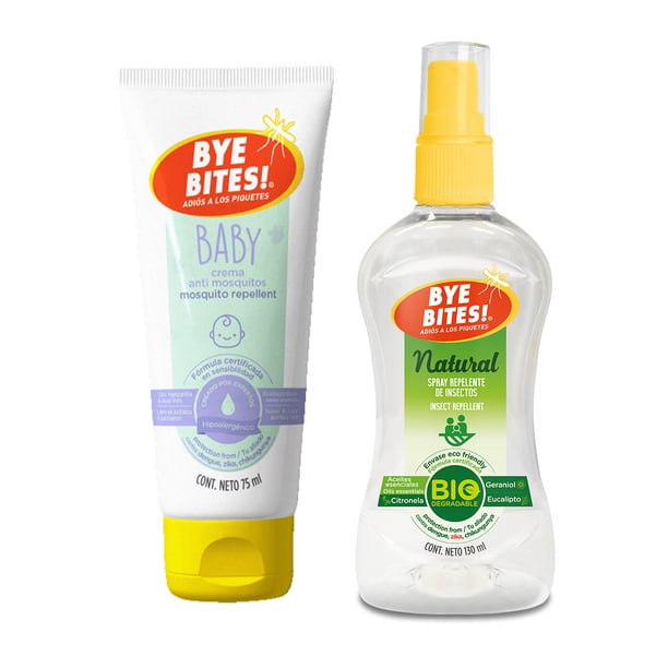 Duopack Bye Bites Repelente de Mosquitos Natural 130ml + Crema Baby Piel Sensible 75ml
