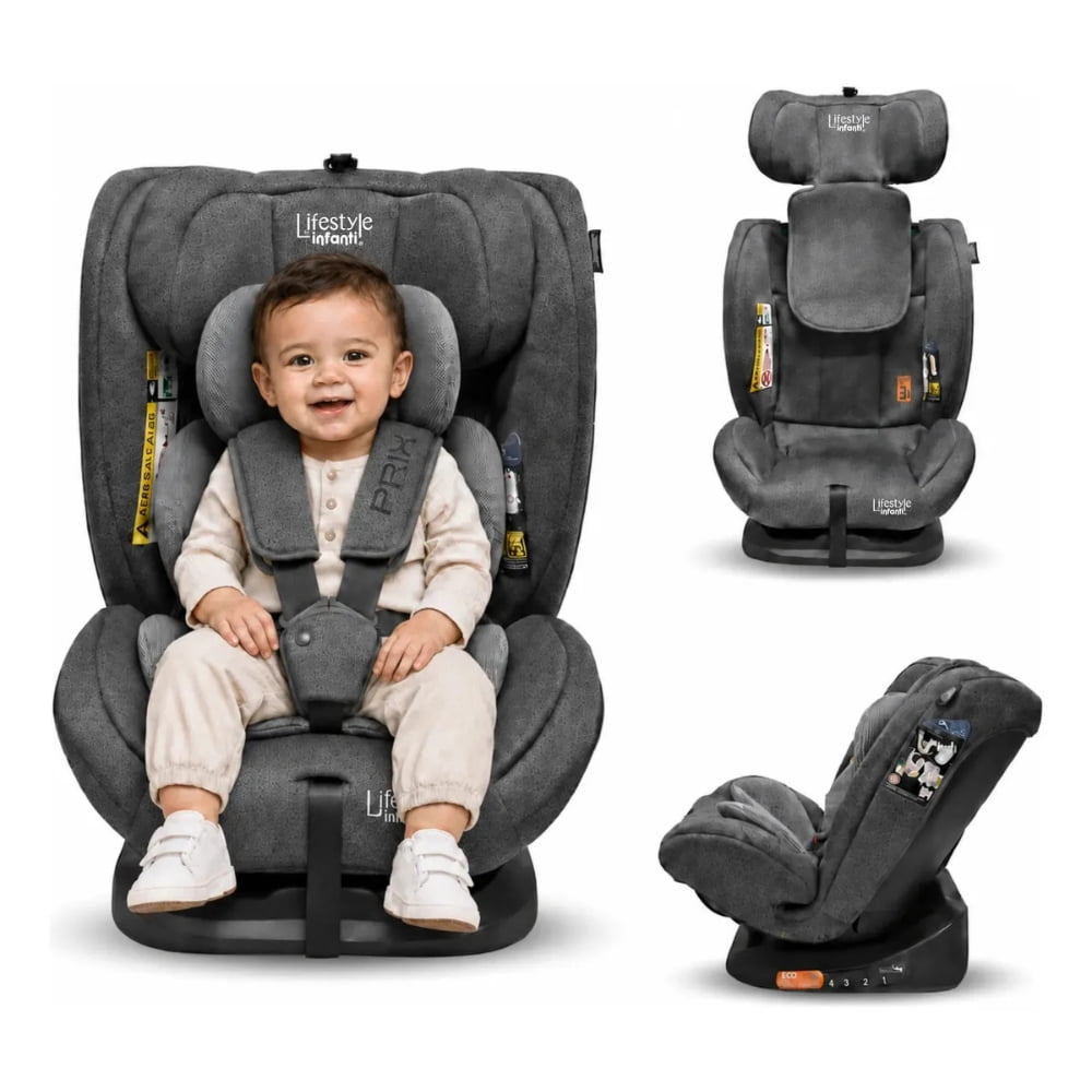 Autoasiento Reclinable Prix Gris Con Soporte Desmontable, R129 (i-Size), Lifestyle By Infanti