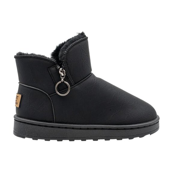 Pantuflas FERNANDA Para Niña Bota Suave Caliente Cómodas negro 21.5