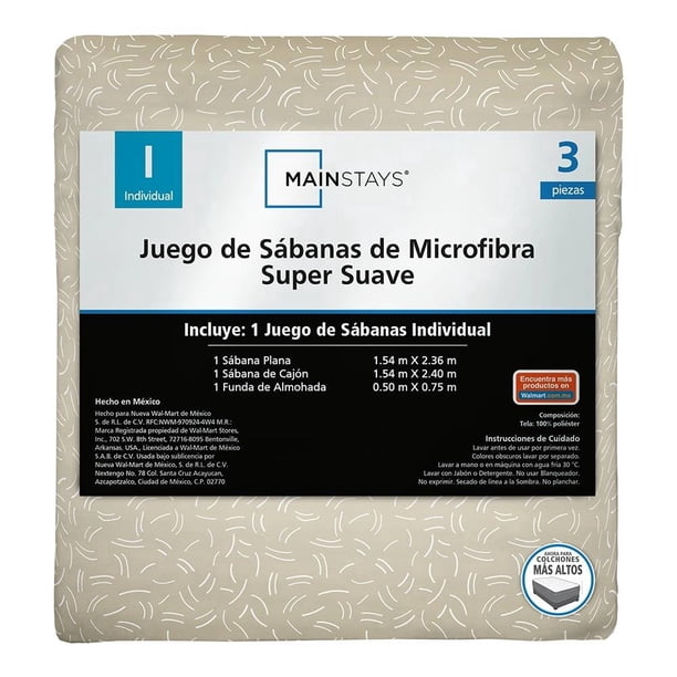 Juego De Sábanas Mainstays Individual Espiral Beige