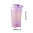 thumbnail image 3 of Botella de agua deportiva portátil 500ML | Taza para shaker de proteínas con báscula para mezclar, tapa abatible a prueba de fugas, agitador incorporado, boca grande fácil de limpiar | Gimnasio, 3 of 6