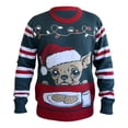 thumbnail image 1 of Suéter Navideño para Hombre George Chihuahua Ugly Sweater Verde, Talla M, 1 of 4