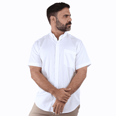 Camisa Uniforme Hombre Manga Corta Blanco Estilo Formal Cómodo