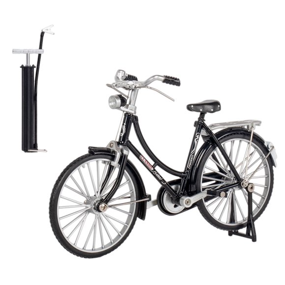 Vogacara Bicicleta de montaña de aleación de aluminio para mujer, modelo portátil de 7 a 14 años, decorativo, ciclo de simulación 1:10, juguete Juguetes Negro